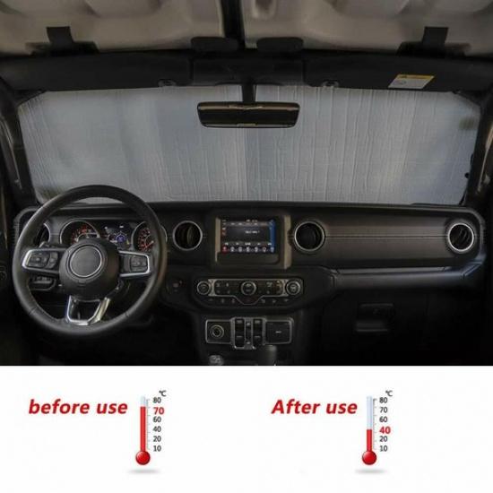 For Jeep Wrangler JK JKU 2007-2018 Windshield Sunshade Sun Shade Heat Protection