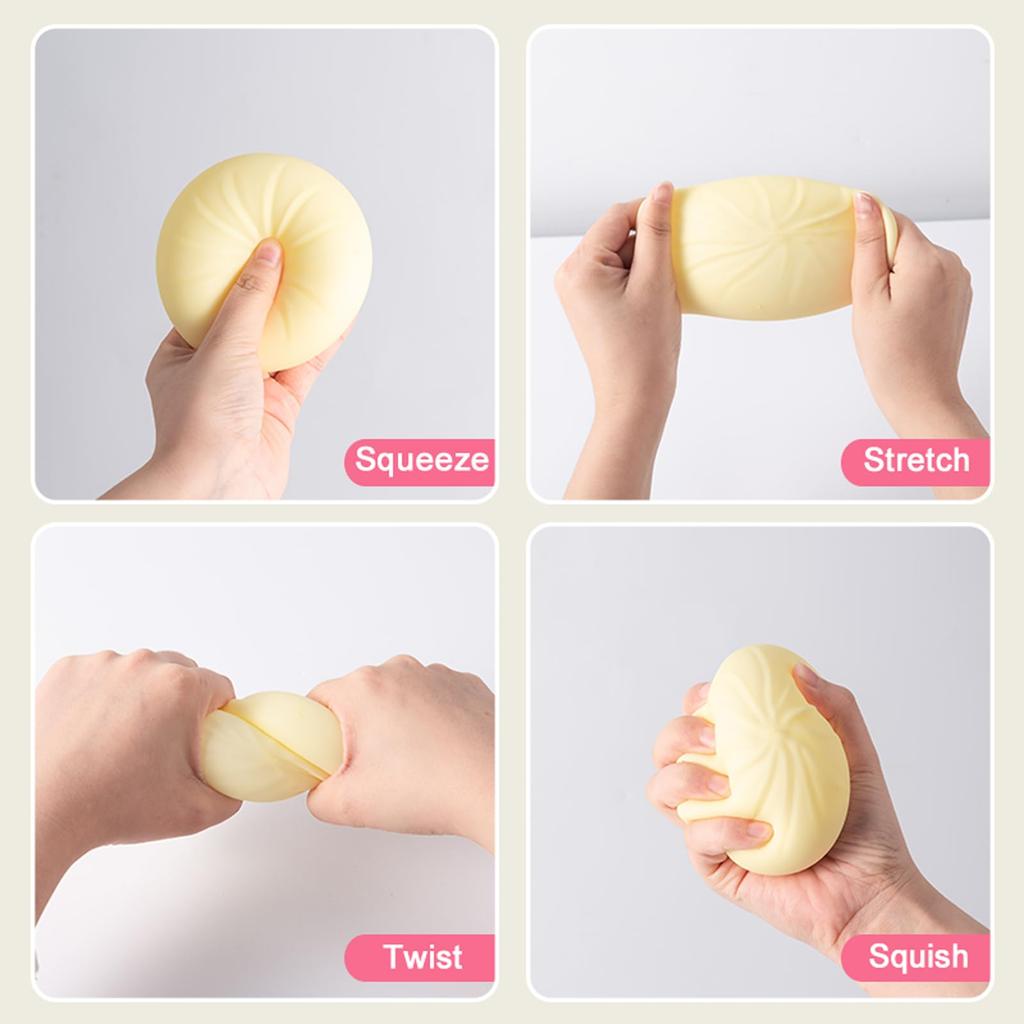Colorful Squishy Steamed Buns Dumplings Stress Relief Fidget Toy Simulation Food Steamed Stuffed Bun Dough Squeeze Toys