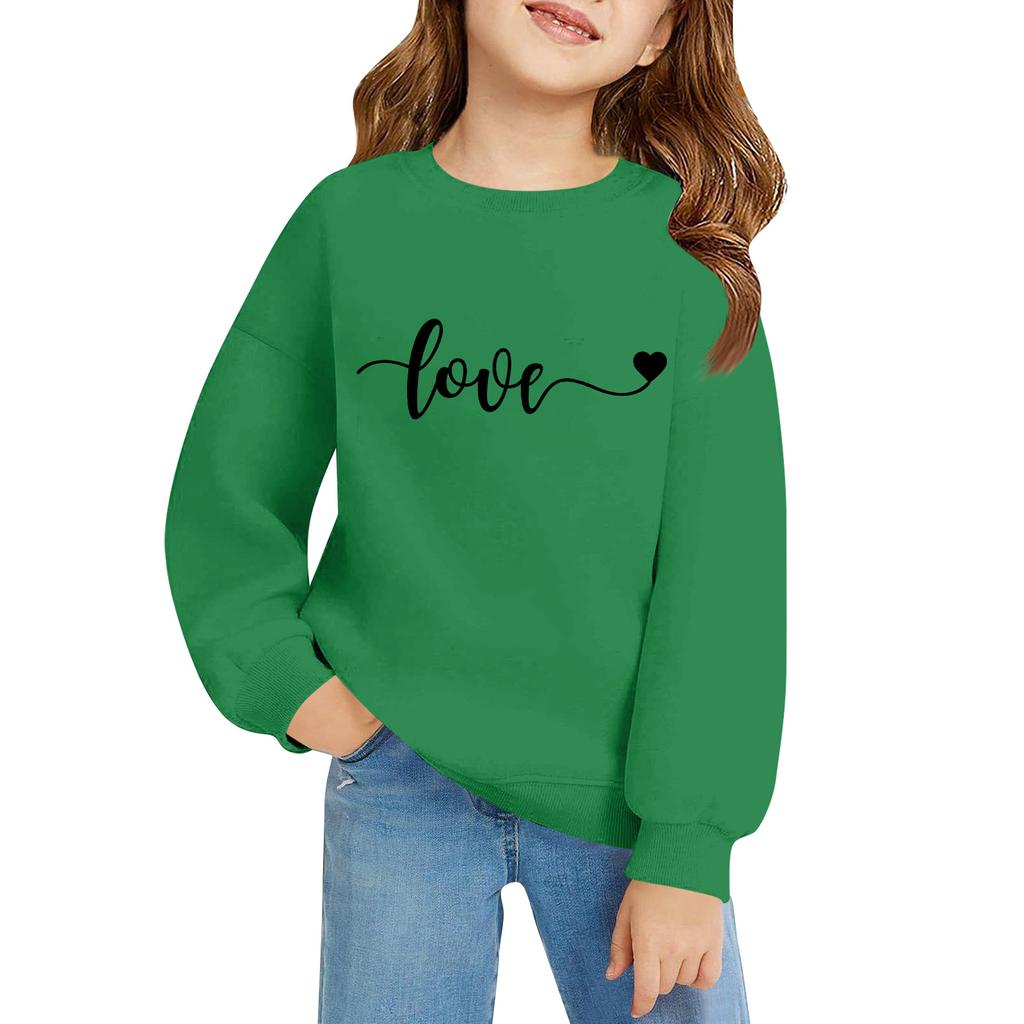 Kinder Langarm Lockerer Pullover Buchstabenaufdruck Rundhals Sweatshirt