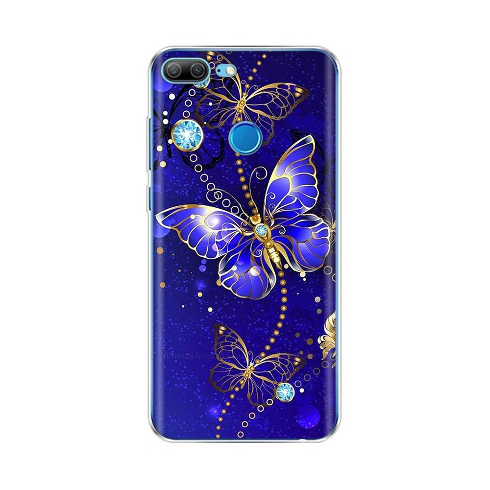 Phone Case For Honor 9 Lite Back Cover for Huawei Honor 9 Lite Cases Transparent Silicon TPU Protective Cats Flower Print Covers