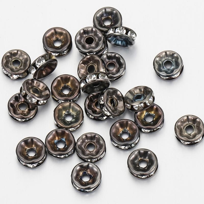 100Pieces Rhinestones Decorative Spacer Beads Fashion Jewelry Supplies Loose Bead Perfect for Jewelry Making and Projects