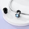 Copper Blue Heart Zirconpenguin Charms Bead Pendantsfit Diy Originalbracelet For Women Jewelry Birthday Gift