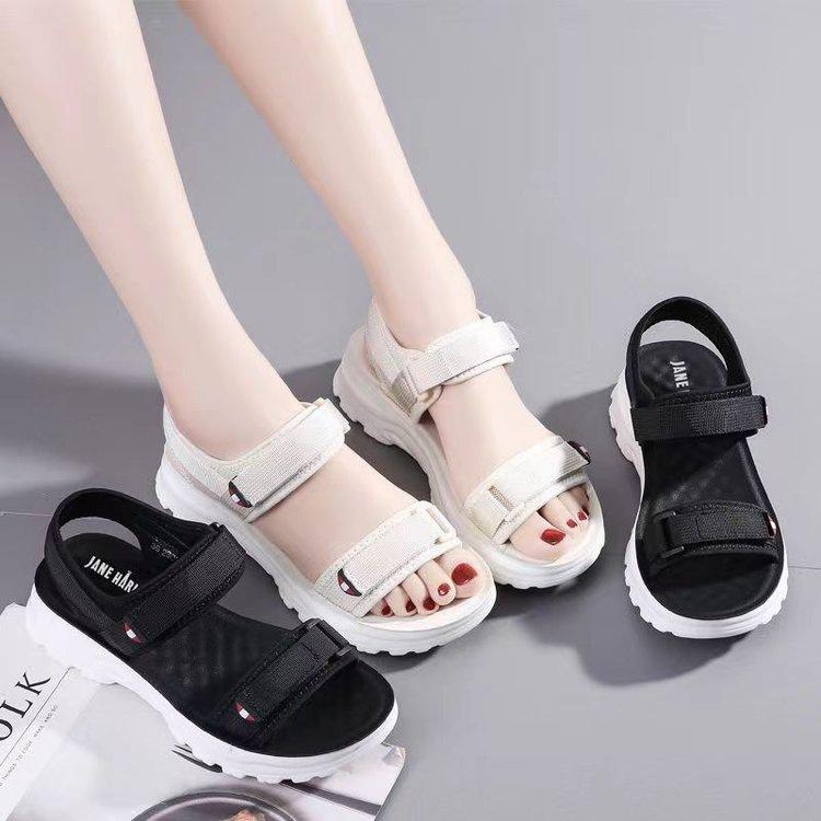 Velcro sports sandals summer new muffin platform student soft-soled beach shoes