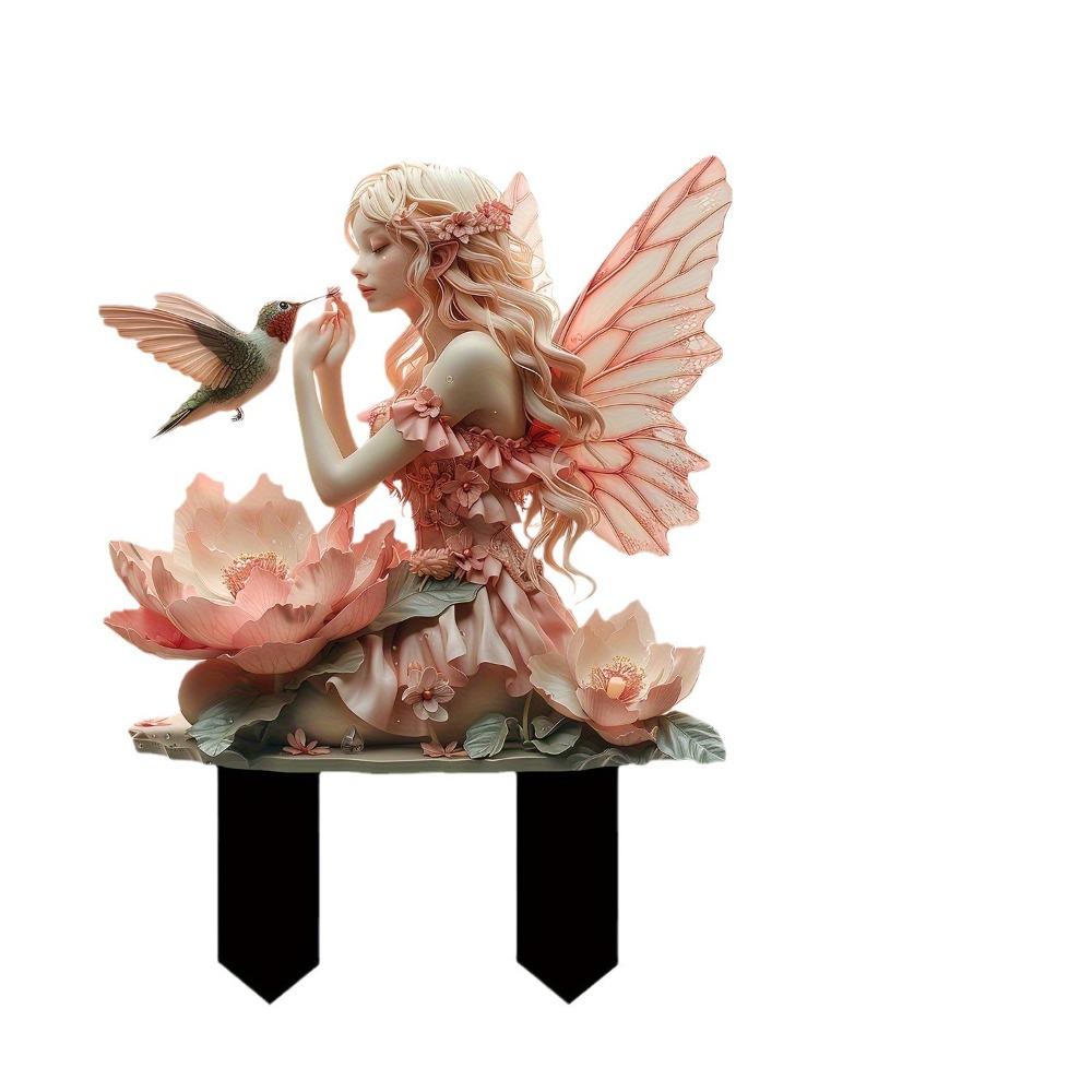 Angel Wings 2D Acrylic Decorative Ground Pile Props Ground Insertion Decorative Cards