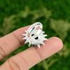 Gift For Her Natural Lapis Lazuli Promise Flower Adjustable Ring 925 Silver