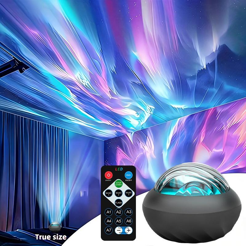 Northern Light Projector RGB Atmosphere Night Lights Remote Control USB Aurora Projection Lamp 360° Rotate for Home Party Decor
