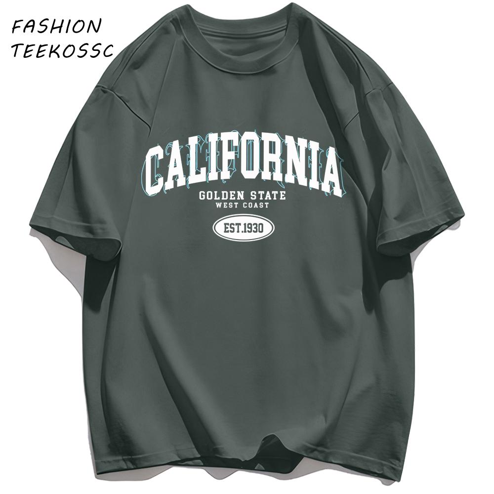 Golocn State California Est Men TShirts Casual Cotton TShirt ONeck AllMatch Clothing Unisex Loose Summer Basics Sportswear