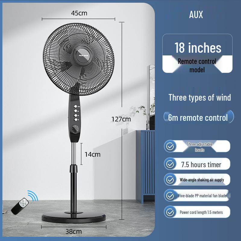 Remote Controlled Quiet Oscillating Floor Fan for Home or Office