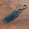 Luxury Genuine Leather 1 Slots Pen Case with Removable Pen Tray Holder Keychain Case Office School Supplies Pouch Creative Gift
