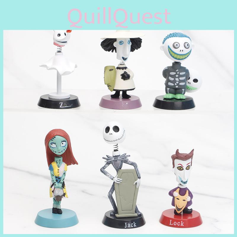 Christmas Nightmare Model Figurine With Skeleton Jack And Sally Car Ornaments