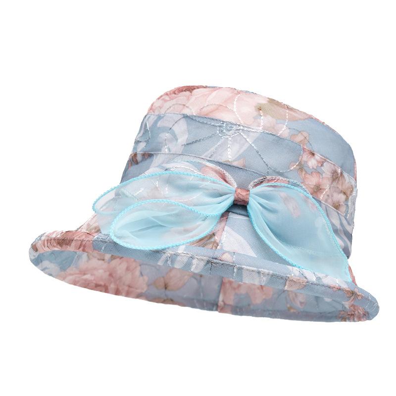 Women's Bow Fisherman Hat Mother Hat Summer Breathable Travel Sun Hat Basin Hat