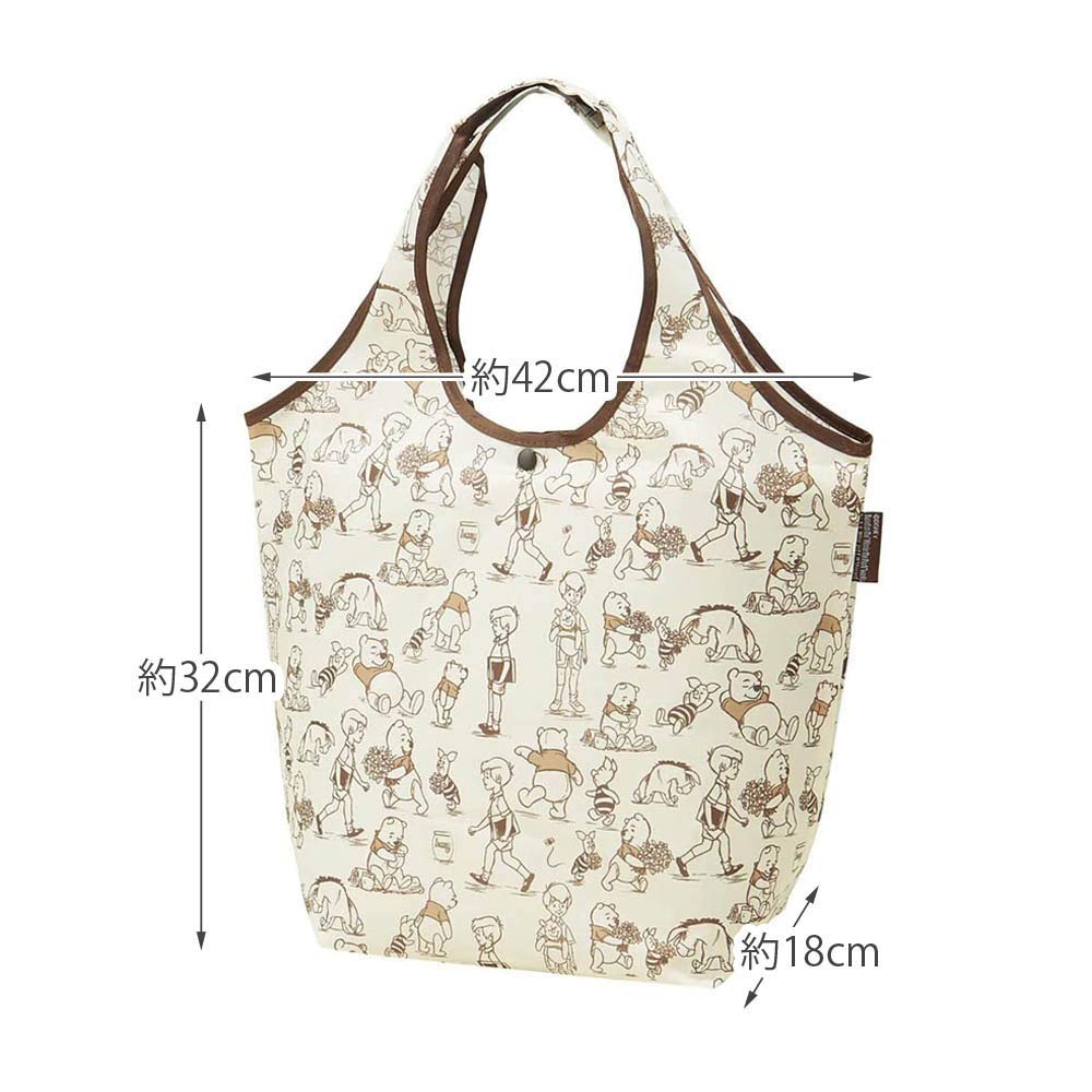 Skater Shopping Bag with Pouch Eco Bag Width 420 X Height 320 X Depth 180mm Winnie the Pooh KBS42P-A
