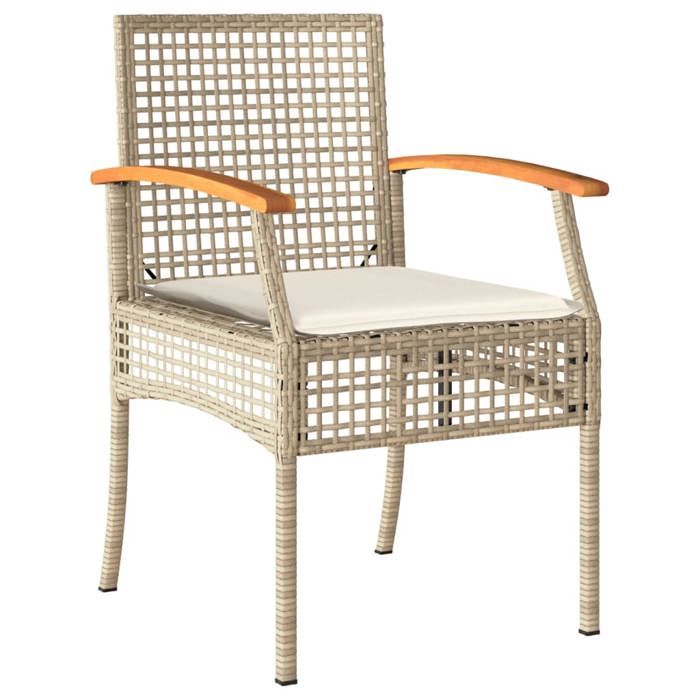 VidaXL Ensemble à Manger de Jardin avec Coussins 9 pcs, Table de Terrasse, Meubles de Patio, Mobilier d'Extérieur, Beige 3213637