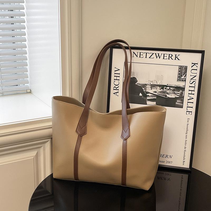 Bags Women's Tote Bags Large Capacity Autumn and Winter Versatile 2025 New Retro Casual Texture Single Shoulder Class Commuter Bag