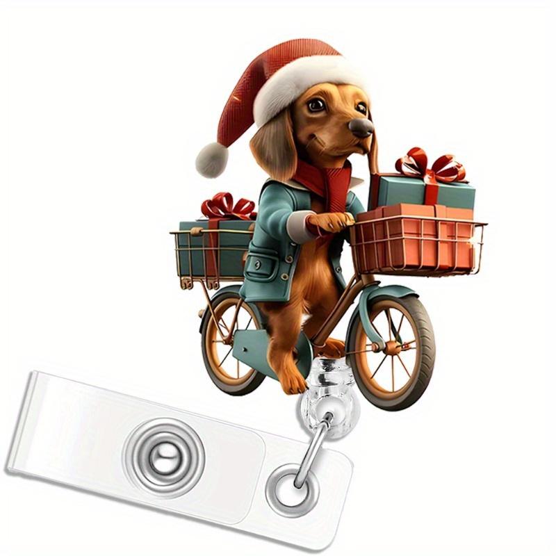 Fun Dog Design Retractable Badge Holder for Medical Staff, Office Workers, and General Use.