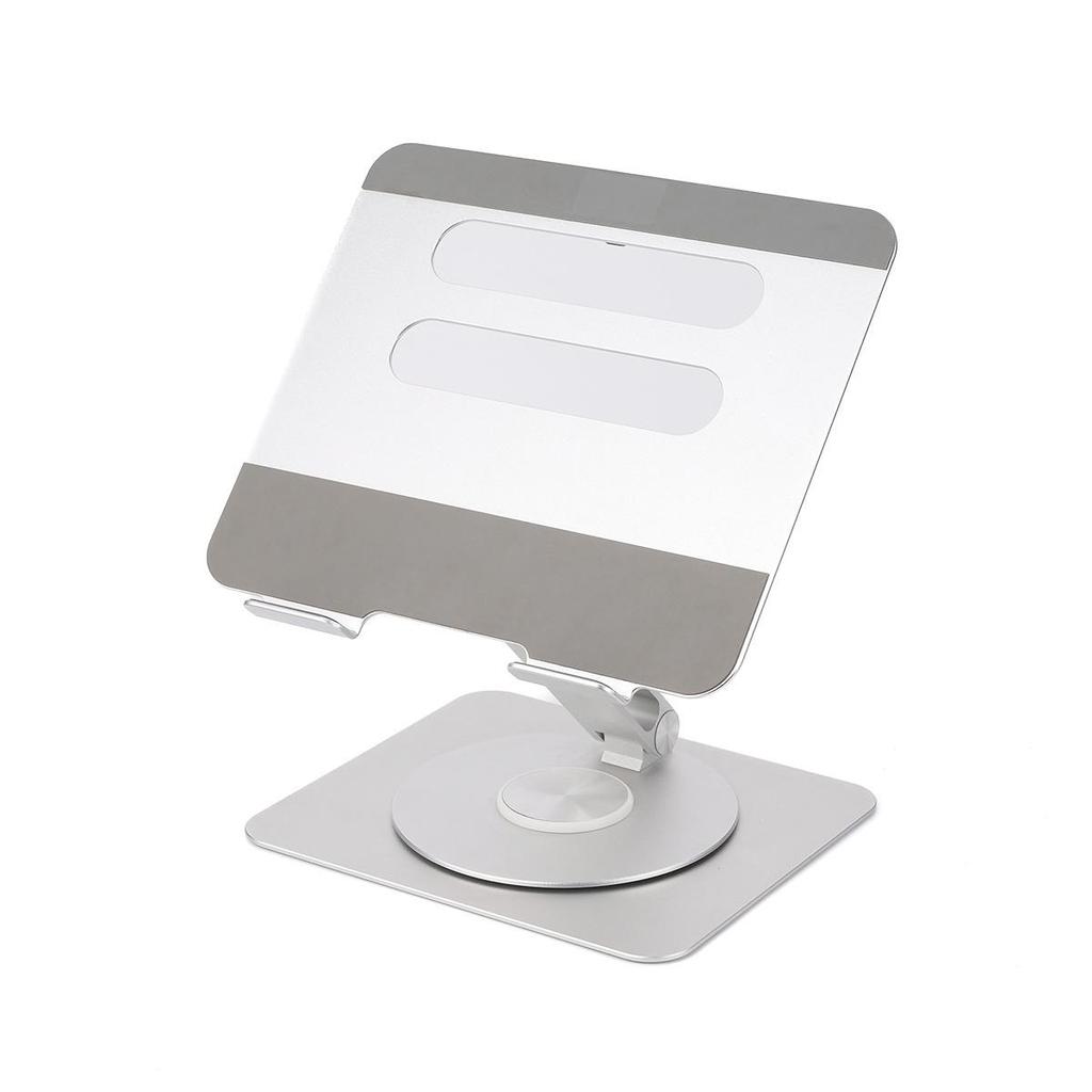 Foldable Aluminum Laptop Stand with 360° Rotation & Cooling Function