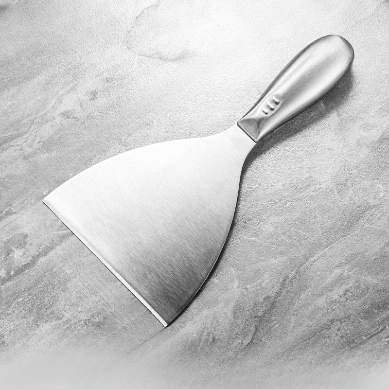 

1 шт. Толстое шпательное лезвие из нержавеющей стали с деревянной ручкой для очистки, Многофункциональный инструмент для удаления шпаклевки, Цельное шпательное лезвие, не повреждающее поверхность