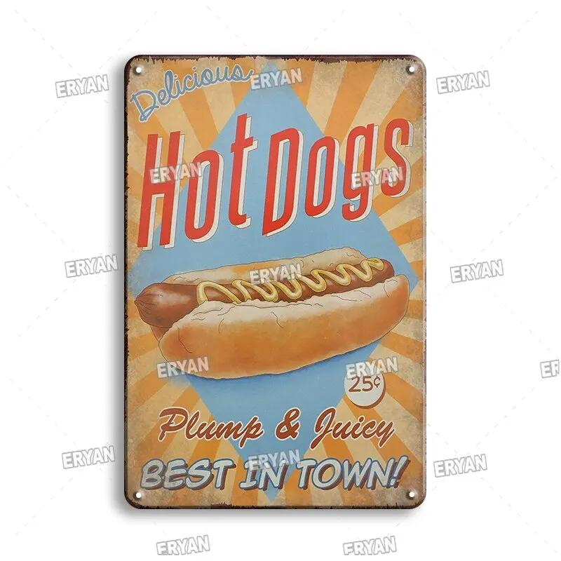 Vintage Coffee Metal Tin Sign  Retro Kitchen Art Wall Decor  Delicate Cooking Plate  Fast Food Plaque  Metal Poster for Home