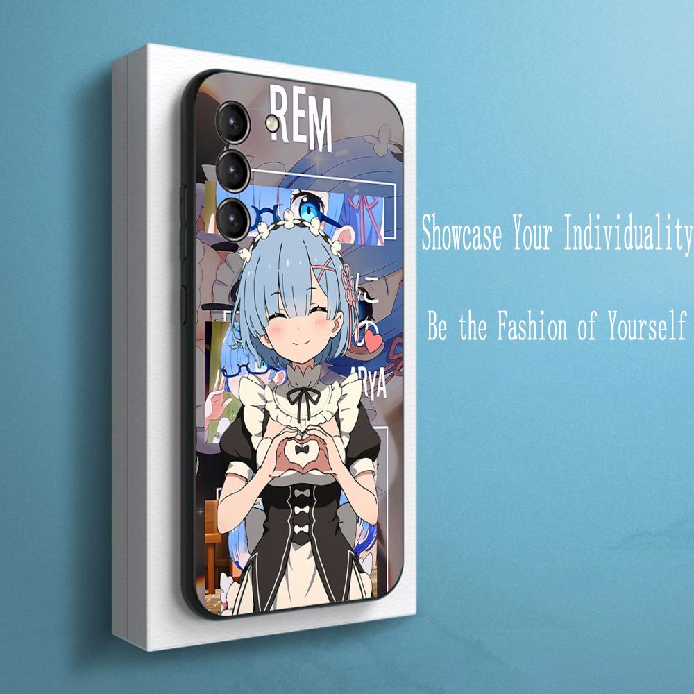 Re zero cute girl classic anime pattern Phone Case For Samsung Galaxy S26 S25 S24 S23 S22 S21 Plus Ultra Note20 Soft Black