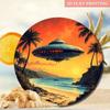 Metal Poster Wall Art UFO Retro Space Decor for Living Room