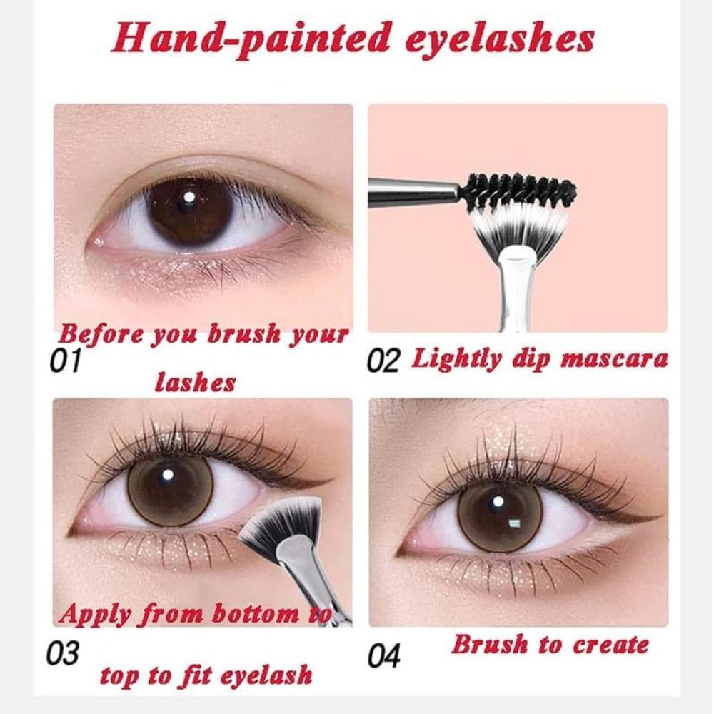 Foldable Angle Fan-shaped Mascara Brush, Upgraded Mascara Brush and Eyelash Comb, Eyelash Separating Tool, Fan-shaped Mascara Brush (set of 2)
