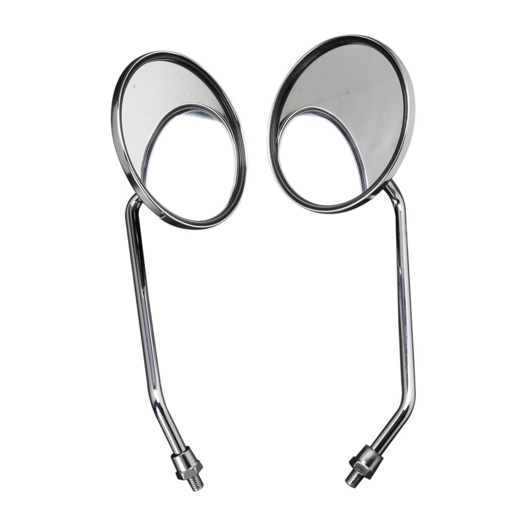 10MM Universal Motorcycle 10mm Chrome Side Rear View Round Mirrors View Rearview Mirror Round