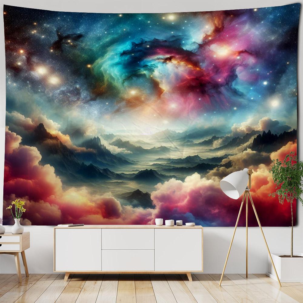 Starry Landscape Tapestry Hippie Bohemian Wall Hanging Cloth Living Room Dormitory Home Decoration Background Poster