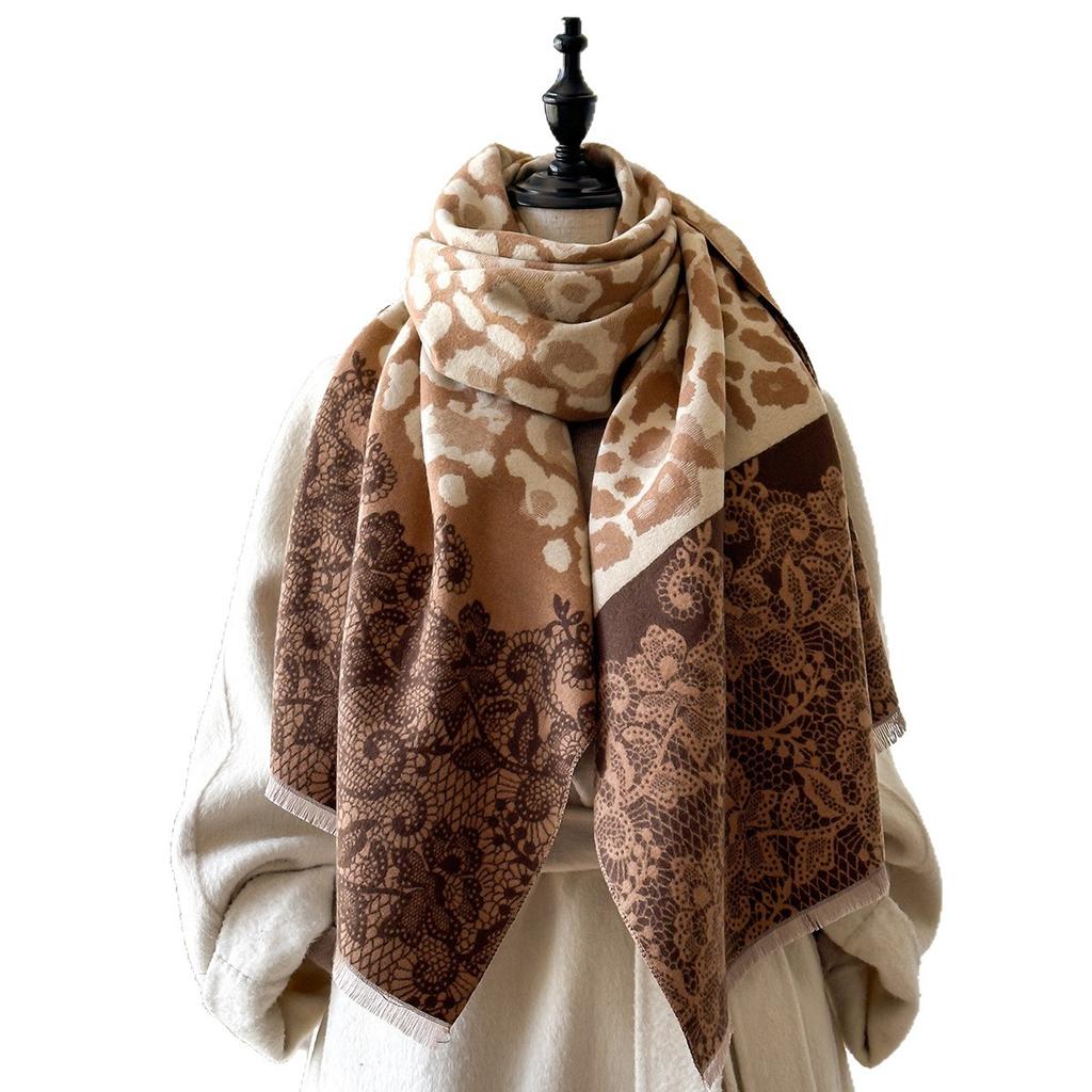 Herbst- und Winter Damen Thermalschal Imitation Kaschmir Retro Schal Vielseitiges Weiches Tuch
