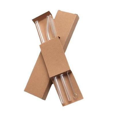 Glass Beverage Straw Dishwasher Safe with Cleaning Brush Juices Straw Glass Texture for Home and Restaurant Drinking