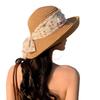 Breathable Flower Fisherman Cap Large Brim Wide Brim Sun Hat Fashion Lace Bowknot Straw Hat  Beach