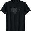 Austin Texas Text Black with Black Print T-Shirt