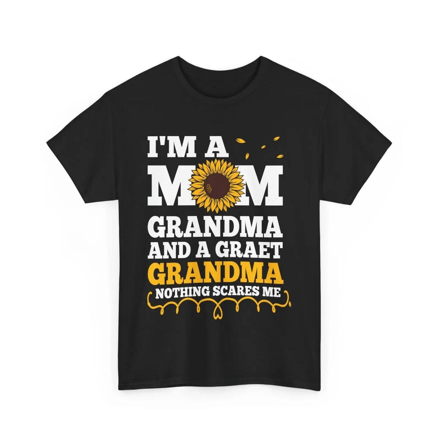 I m A Mom Grandma and Great T Shirt Granny Sunflower Cute S