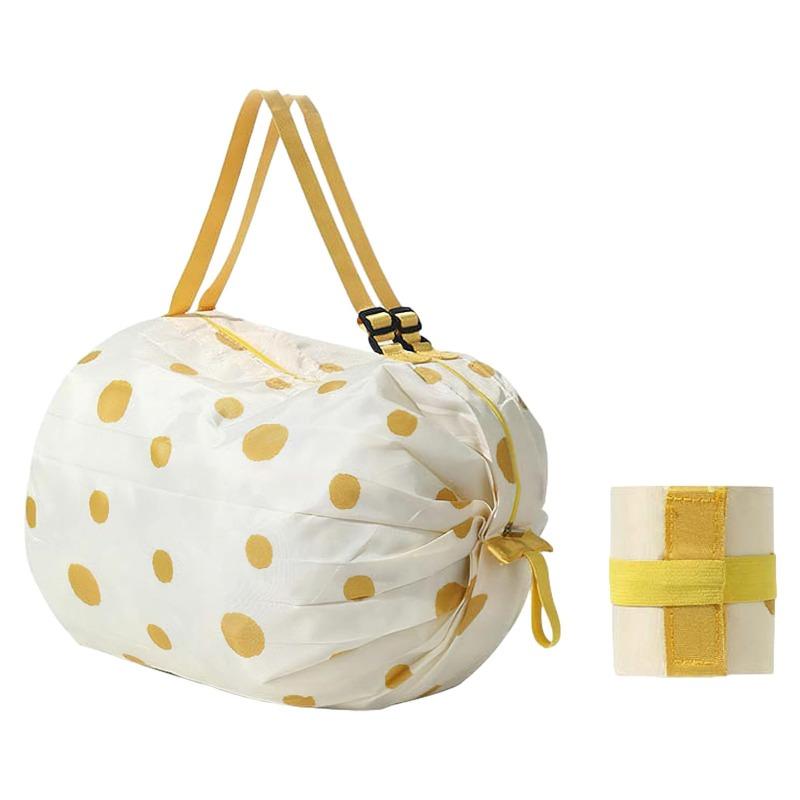 Female Outdoor Cute Printing Folding Shopping Bag Portable Handbag Supermarket Shoulder Grocery Bags