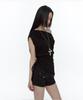 ROUGHNECK Twist Strap Shirring Top Black