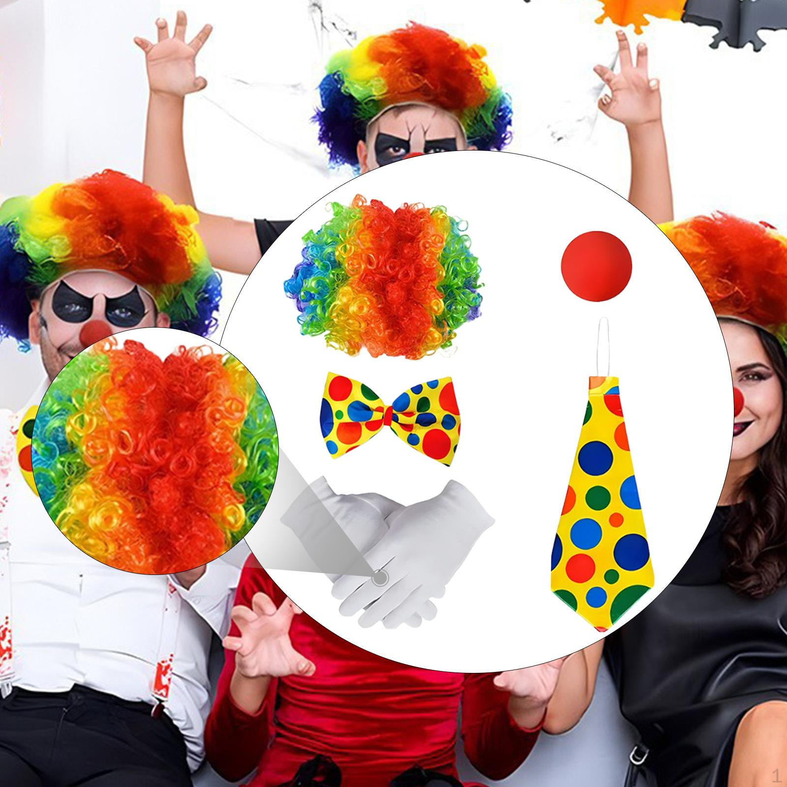 

Набор костюма клоуна из 5 предметов для празднований, Хэллоуина, праздничных мероприятий