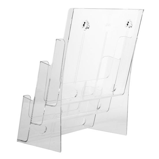 Acrylic Brochure Holder 3 Tiers A4 Size Clear Wall Mount Countertop Organizer Flyer Booklet Document Magazine Literature Display Stand Home Supplies