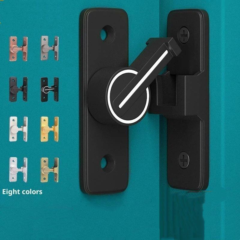 Door Lock Zinc Alloy 90 Degree Sliding Door Latch Heavy Duty Barn Gate Bolt Protect Privacy Cabinet Closet