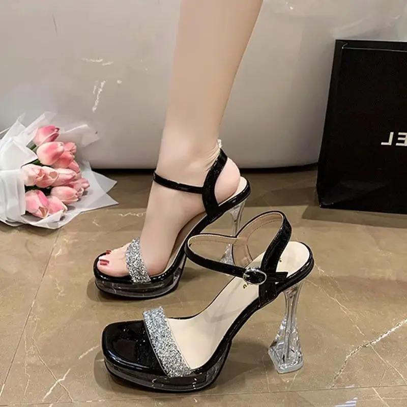 Fashion Rhinestones Wedge With Platform Waterproof Ladies Shoes Vip Summer 2025 Comfortable Women's Sandals Luxury Designer Sandal Sales