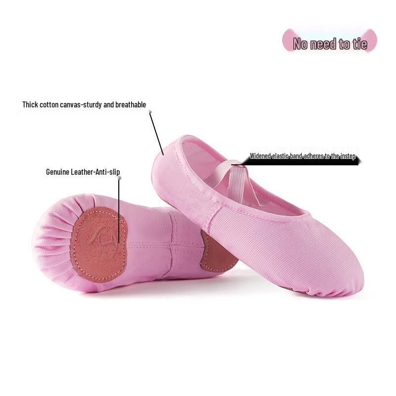 

Детские парусиновые балетки - Мягкая подошва для танцев и йоги 36 розовый