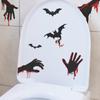Fun-m187 Halloween Bat Blood Handprint Bathroom Bathroom Ambience Decorative Toilet Sticker
