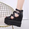 Fashion Spring and Summer New Platform Platform Fashion Increase Women's Sandals Cross Strap Platform Shoes 13cm Sky High Roman Sandals