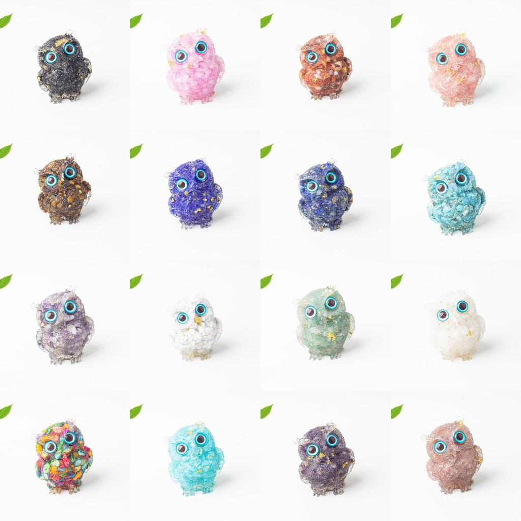 Figurine Hibou en Résine Cristal Pour Décoration Maison Bureau Cadeau Pour Amis Et Famille