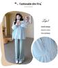 2026 Spring Maternity V-Neck Embroidered Doll Shirt – French Korean Style Loose Top