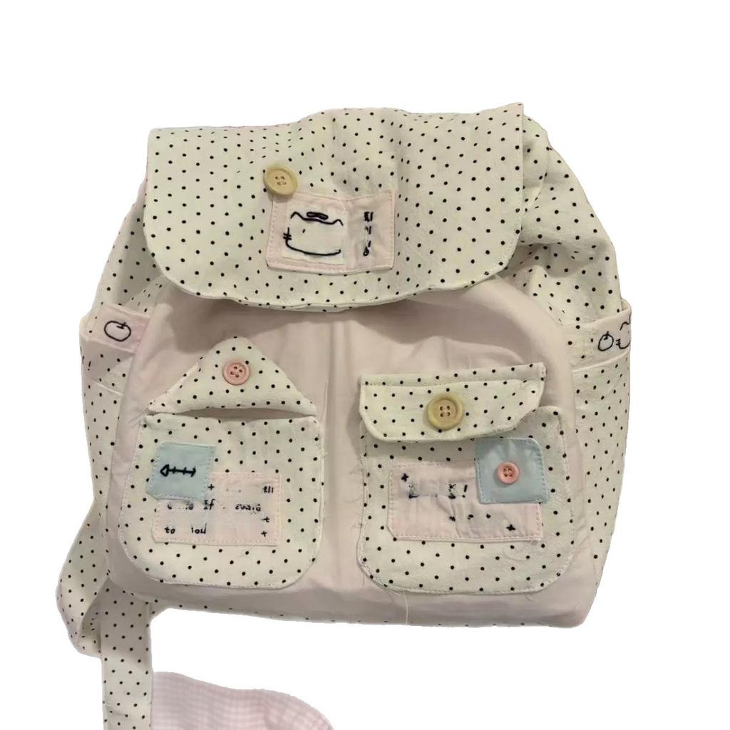 HELLO New Original Design Girly Heart Backpack Floral High-Value Large Capacity College Student Commuter Backpack