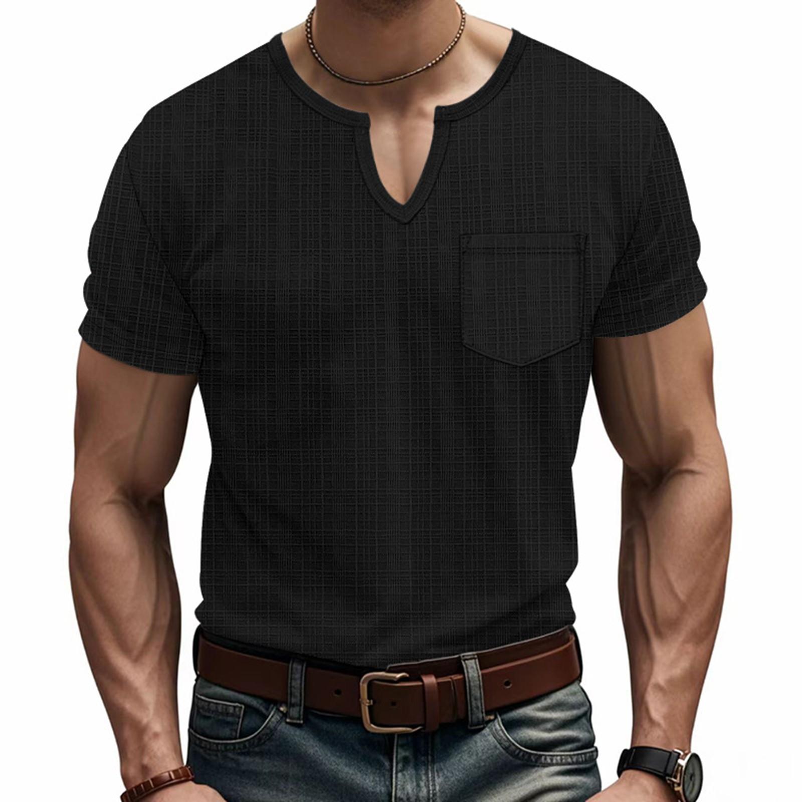 Summer Men s Imitation Loose Breathable Casual V-neck Quick Dry Short Sleeve T-shirt M