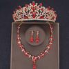 Set de cercei colier coroană de cristal de lux Set de bijuterii de mireasă cu strasuri Accesorii de păr pentru nuntă de mireasă Set de tiare pentru coroană