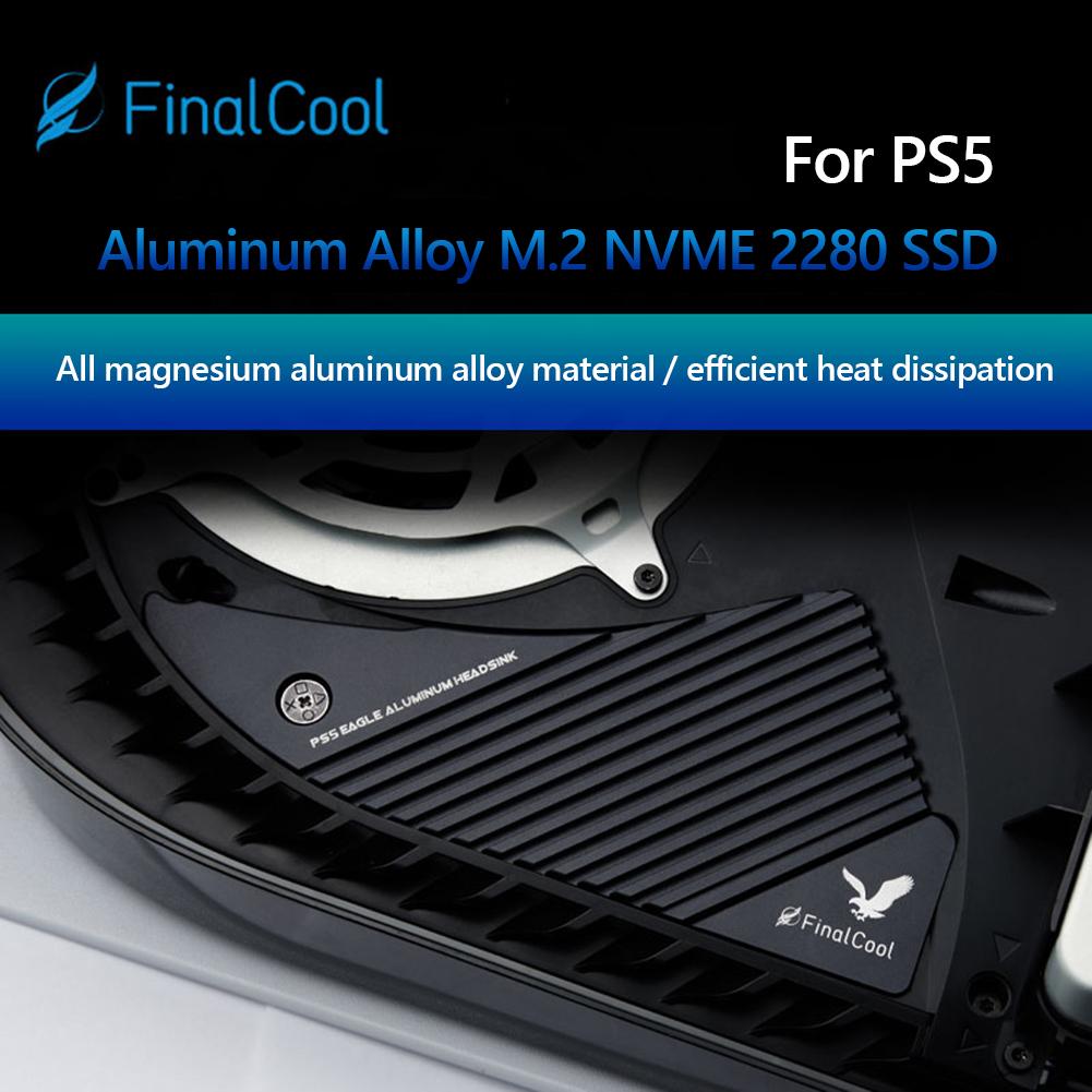 For PS5 M.2 NVME 2280 SSD Heatsink with Silicone Thermal Pad SSD Heatsink Radiator Magnesium Aluminum Alloy Hard Disk Heat Sink