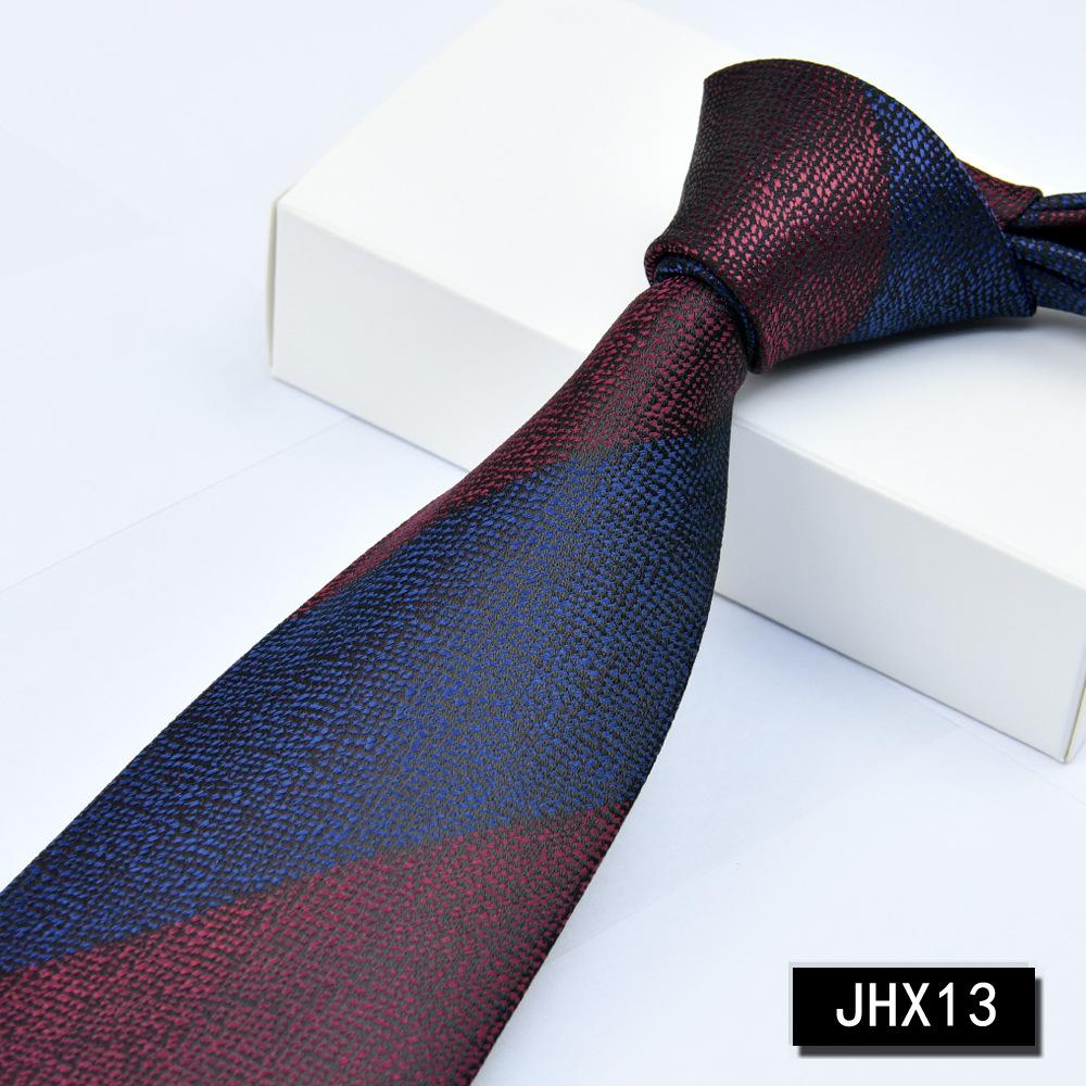 Men's Burgundy Striped Jacquard Formal Business Tie, 8cm Handmade Tie Decoration