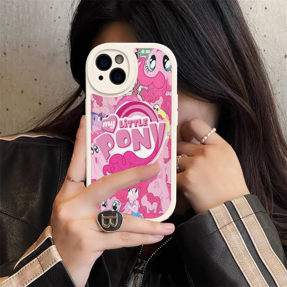 Cute M-My Cartoon P-Pony L-Little Phone Case For IPhone 16 15 14 11 12 13 Pro Max Plus Back Leather Shell