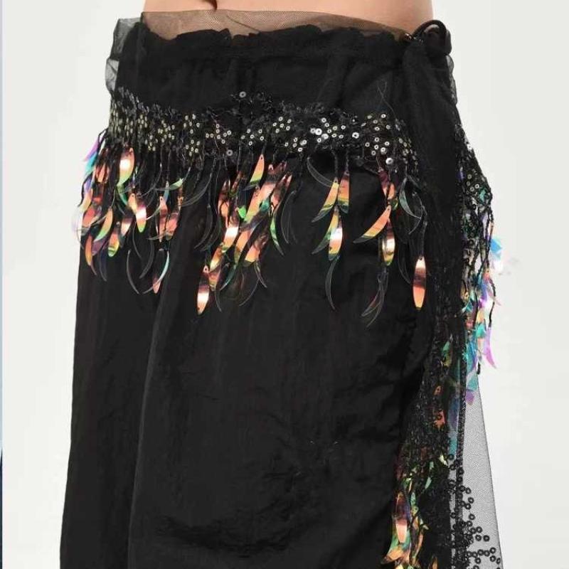 Exquisite Sequins Tassels Waist Chain For Women Girls Belly Dancing Sequined Waist Chain Costumes Hip Scarf Dancer Skirt